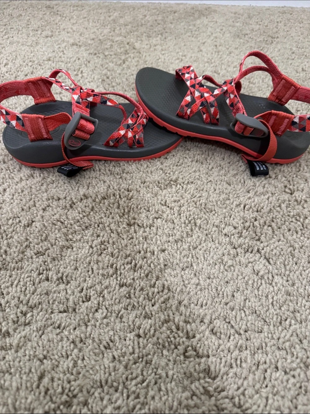 Chaco Kids Red Patterned Strap Sandals